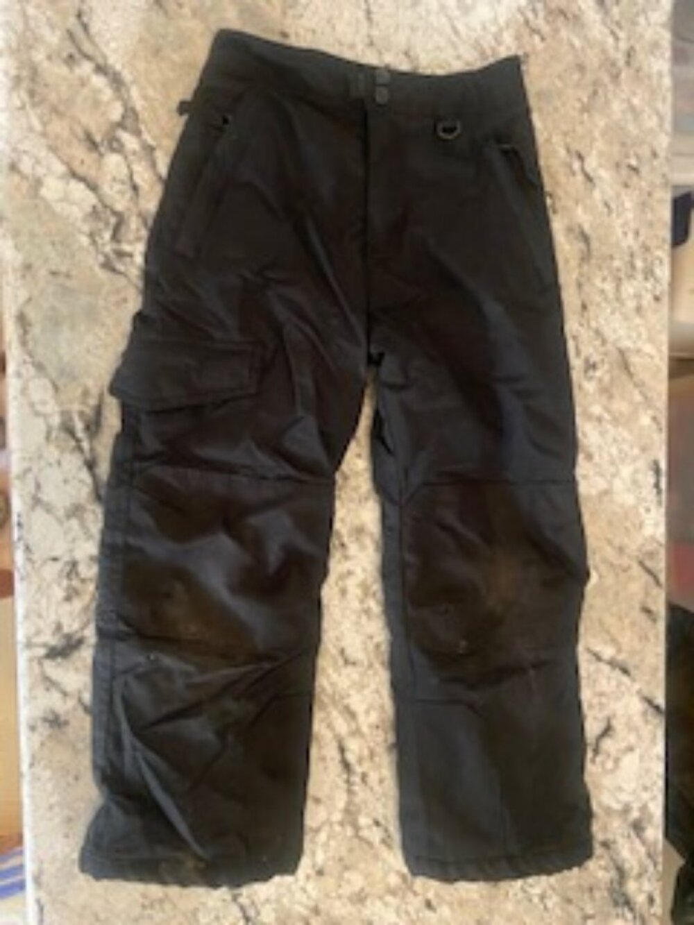 Kids Unisex Black Slalom Snow Pants